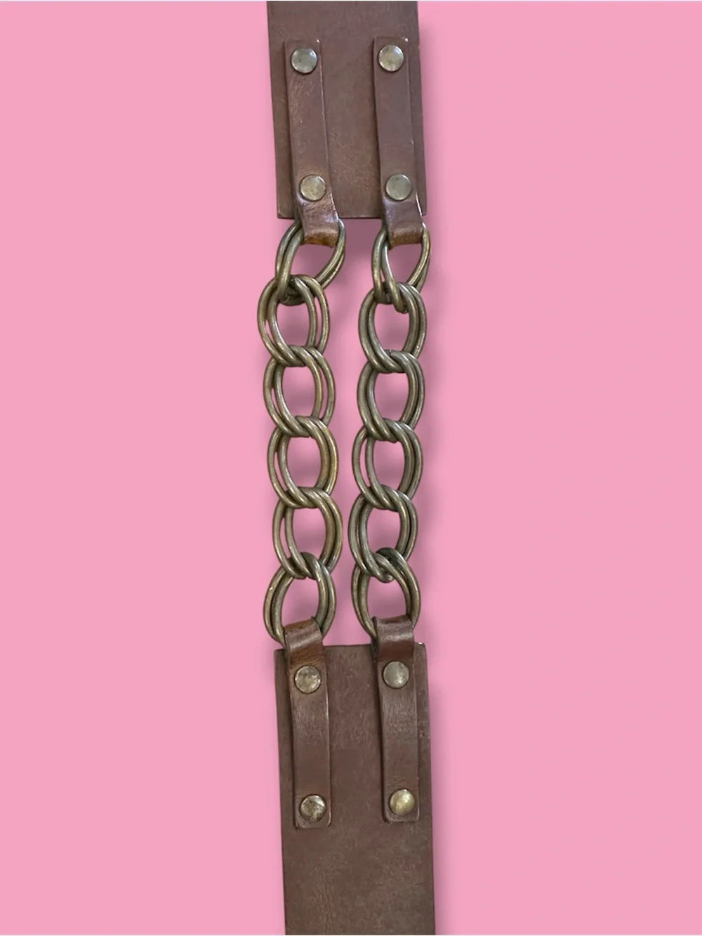 Brown Leather Belt H&M with Brass Buckle